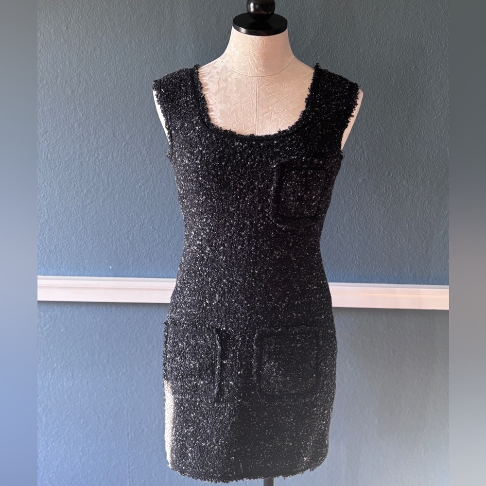 Bailey 44 Black Tweed Shift Dress